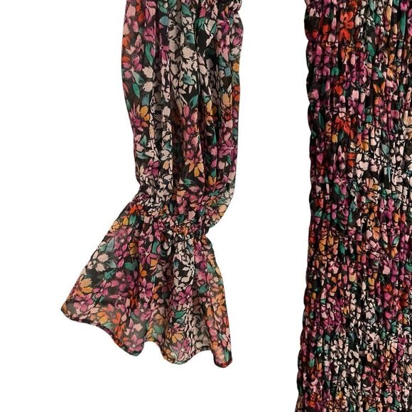 MISA Los Angeles Rashida Dress Nazirah Floral Smocked Midi Size Small NWT - Picture 7 of 10